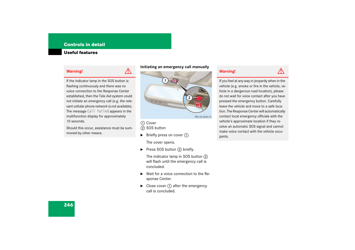 Rear view mirror | Mercedes-Benz SL-Class 2007 Owners Manual User Manual | Page 247 / 473