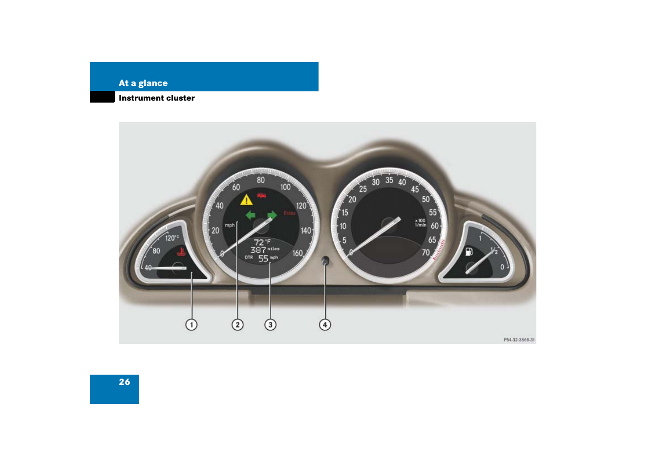 Instrument cluster | Mercedes-Benz SL-Class 2007 Owners Manual User Manual | Page 27 / 473