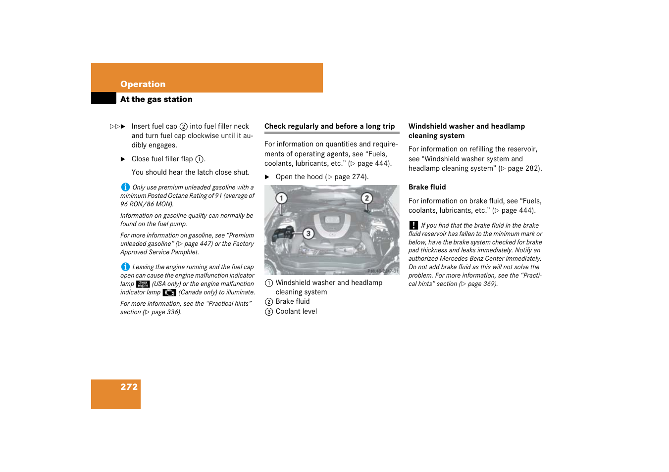 Regular checks, Check regularly and before a long trip | Mercedes-Benz SL-Class 2007 Owners Manual User Manual | Page 273 / 473