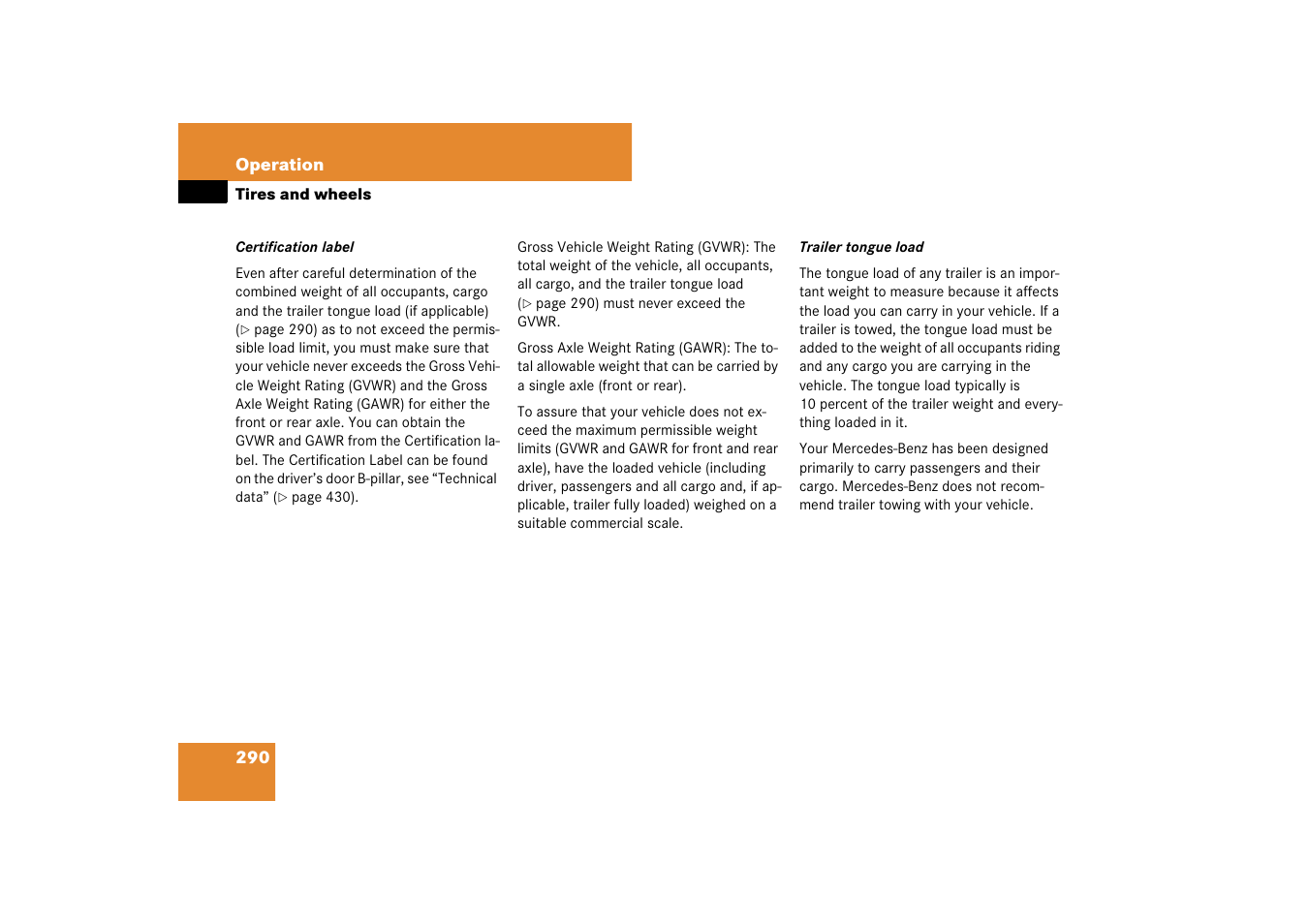 Mercedes-Benz SL-Class 2007 Owners Manual User Manual | Page 291 / 473