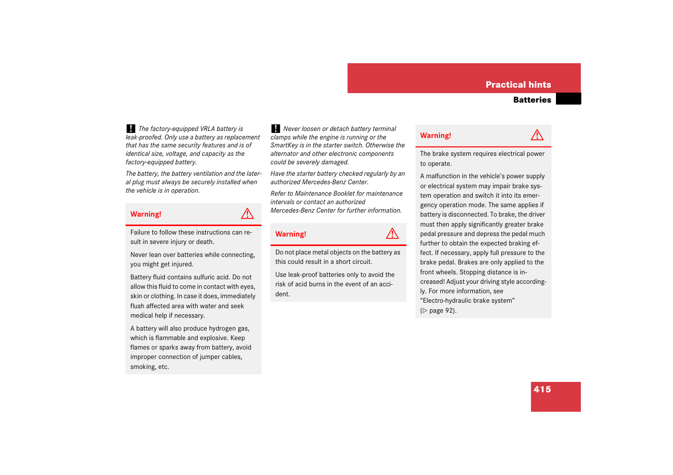 Mercedes-Benz SL-Class 2007 Owners Manual User Manual | Page 416 / 473