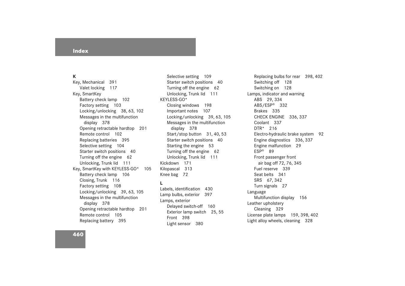 Mercedes-Benz SL-Class 2007 Owners Manual User Manual | Page 461 / 473