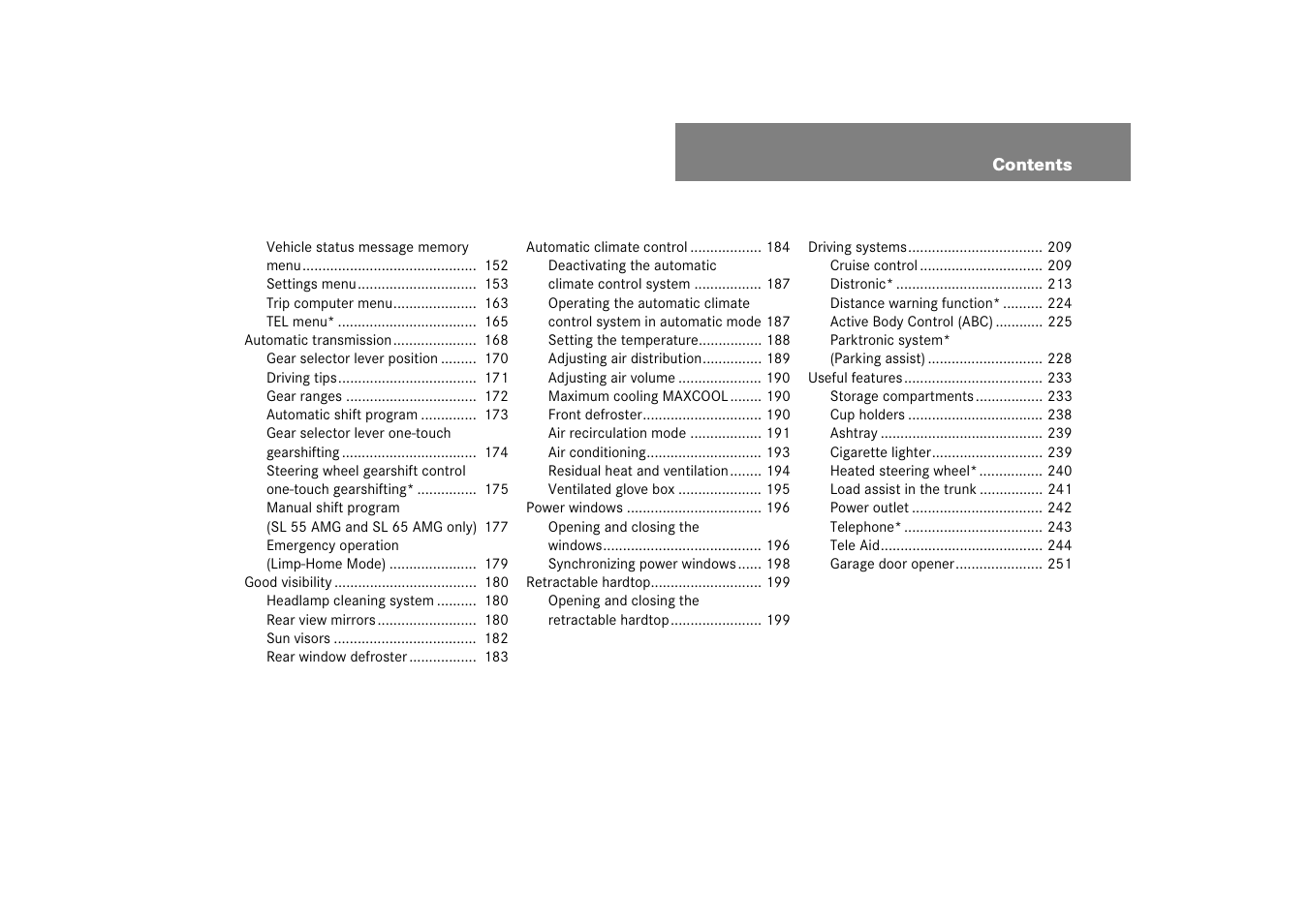 Mercedes-Benz SL-Class 2007 Owners Manual User Manual | Page 6 / 473