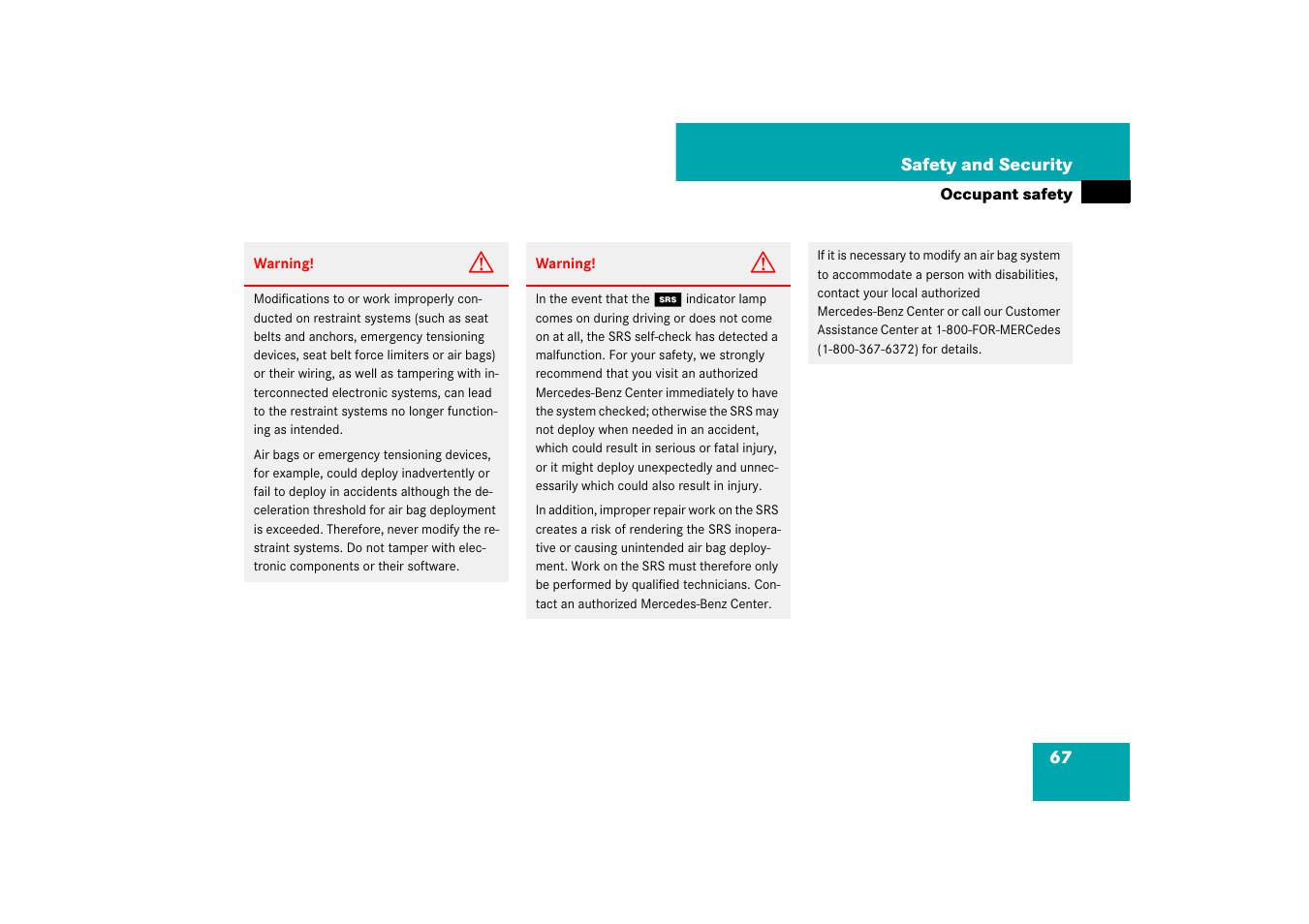 Mercedes-Benz SL-Class 2007 Owners Manual User Manual | Page 68 / 473