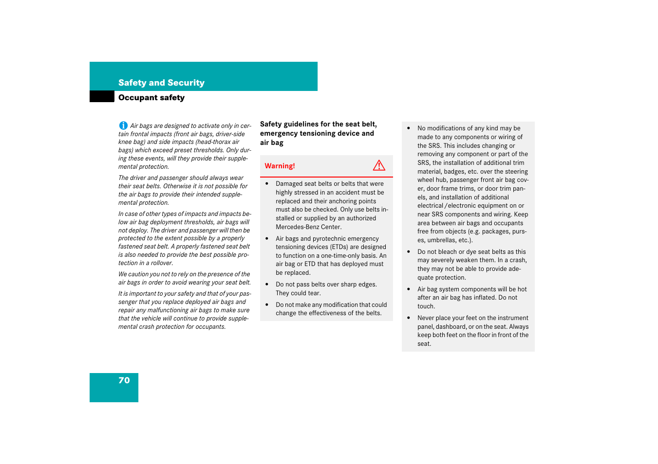 Mercedes-Benz SL-Class 2007 Owners Manual User Manual | Page 71 / 473