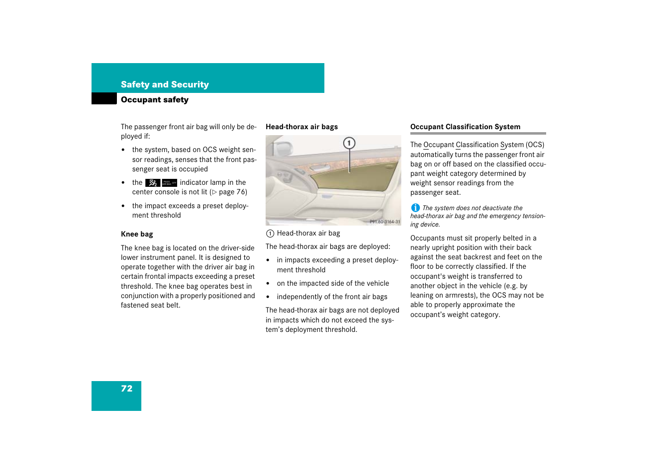 Occupant classification system | Mercedes-Benz SL-Class 2007 Owners Manual User Manual | Page 73 / 473