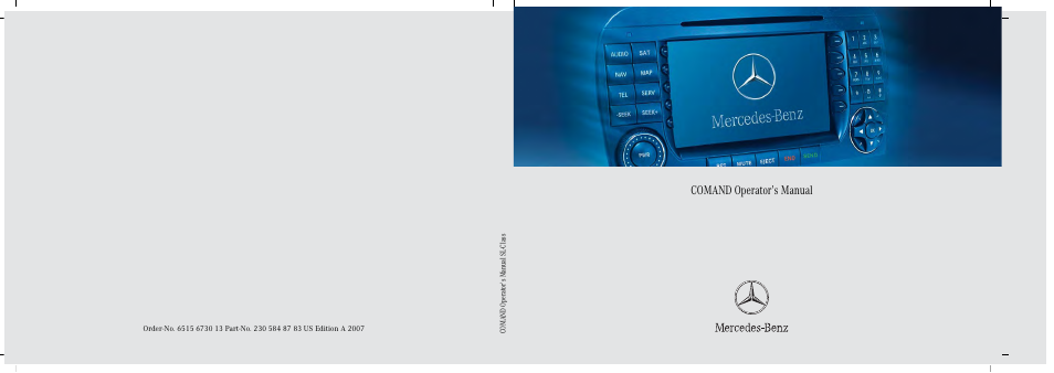 Mercedes-Benz SL-Class 2007 COMAND Manual User Manual | 234 pages