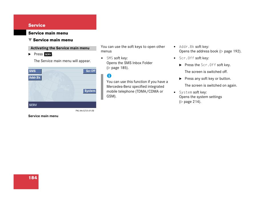 Mercedes-Benz SL-Class 2007 COMAND Manual User Manual | Page 186 / 234