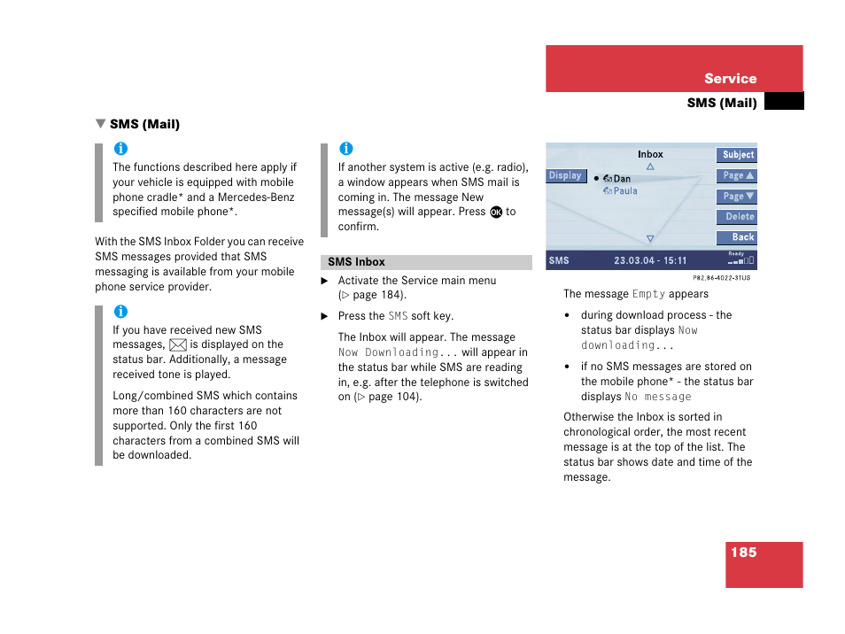 Mercedes-Benz SL-Class 2007 COMAND Manual User Manual | Page 187 / 234