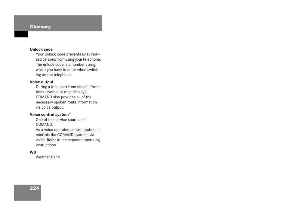 Mercedes-Benz SL-Class 2007 COMAND Manual User Manual | Page 226 / 234