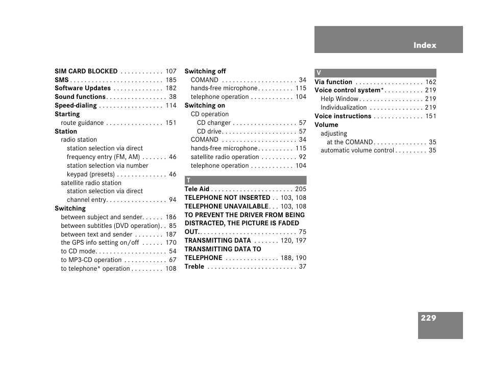 Mercedes-Benz SL-Class 2007 COMAND Manual User Manual | Page 231 / 234