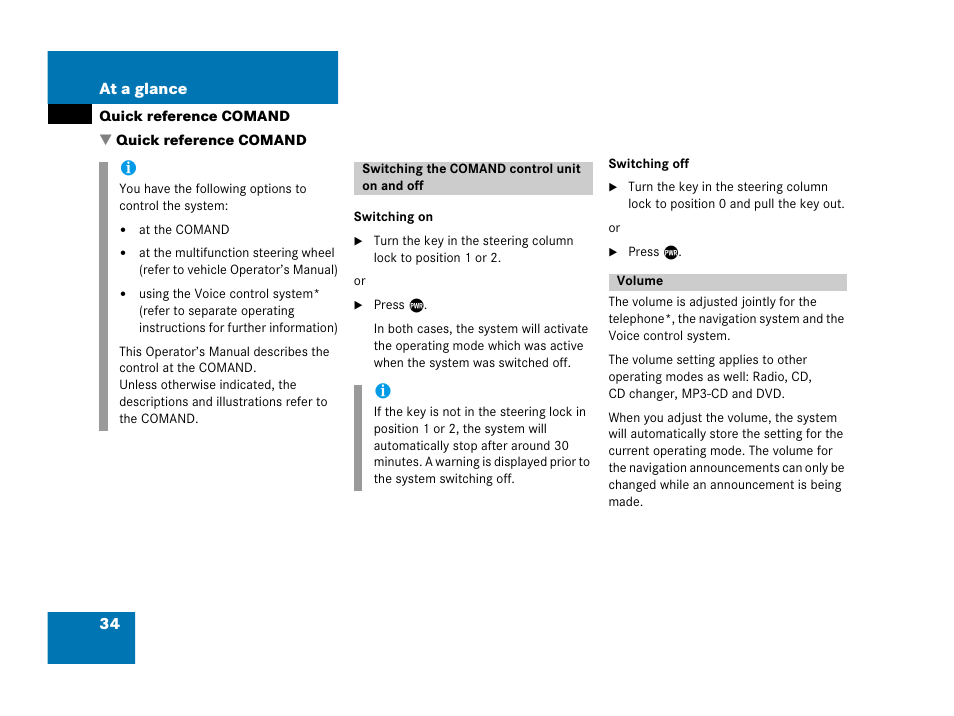 Mercedes-Benz SL-Class 2007 COMAND Manual User Manual | Page 36 / 234