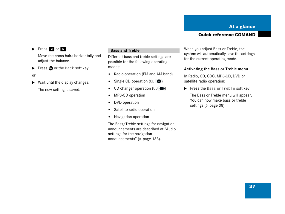 37 at a glance | Mercedes-Benz SL-Class 2007 COMAND Manual User Manual | Page 39 / 234