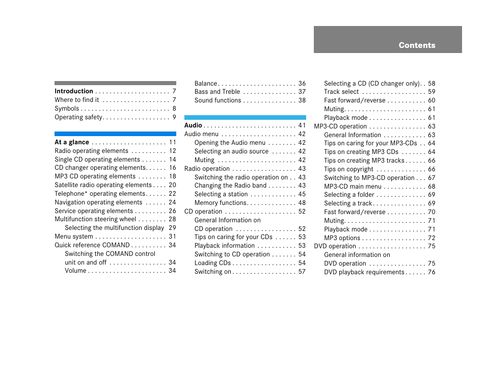 Mercedes-Benz SL-Class 2007 COMAND Manual User Manual | Page 5 / 234