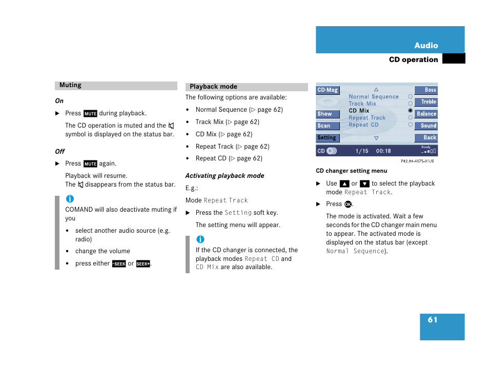 Mercedes-Benz SL-Class 2007 COMAND Manual User Manual | Page 63 / 234