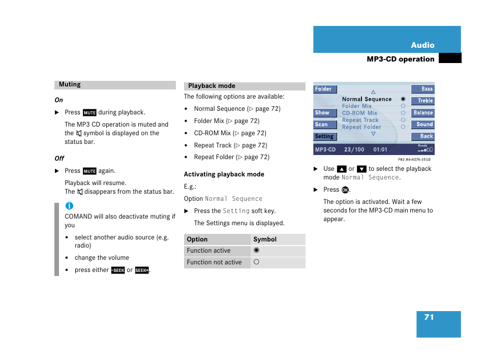 Mercedes-Benz SL-Class 2007 COMAND Manual User Manual | Page 73 / 234