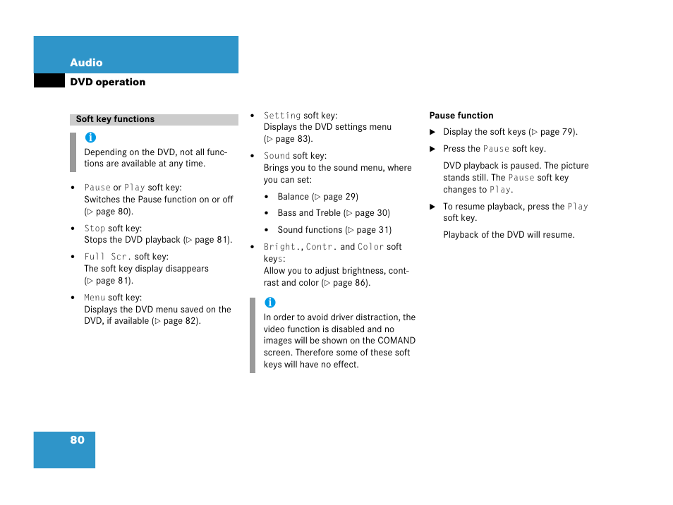 80 audio | Mercedes-Benz SL-Class 2007 COMAND Manual User Manual | Page 82 / 234