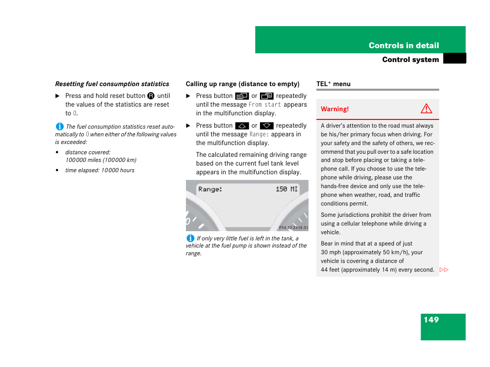Control system menus:tel, Tel* menu | Mercedes-Benz SLK-Class 2007 Owners Manual User Manual | Page 150 / 473