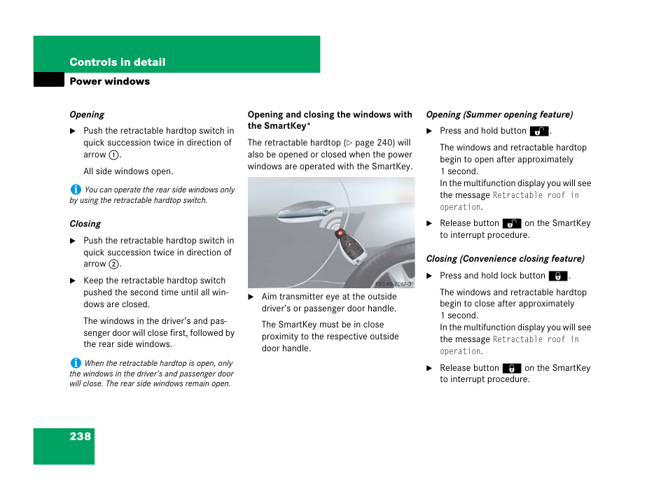 Tkey | Mercedes-Benz SLK-Class 2007 Owners Manual User Manual | Page 239 / 473