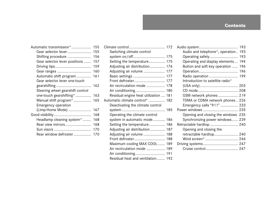 Mercedes-Benz SLK-Class 2007 Owners Manual User Manual | Page 6 / 473