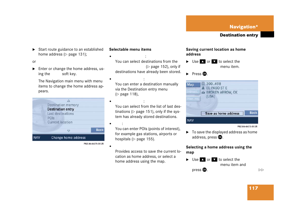 117 navigation | Mercedes-Benz SLK-Class 2007 COMAND Manual User Manual | Page 118 / 187