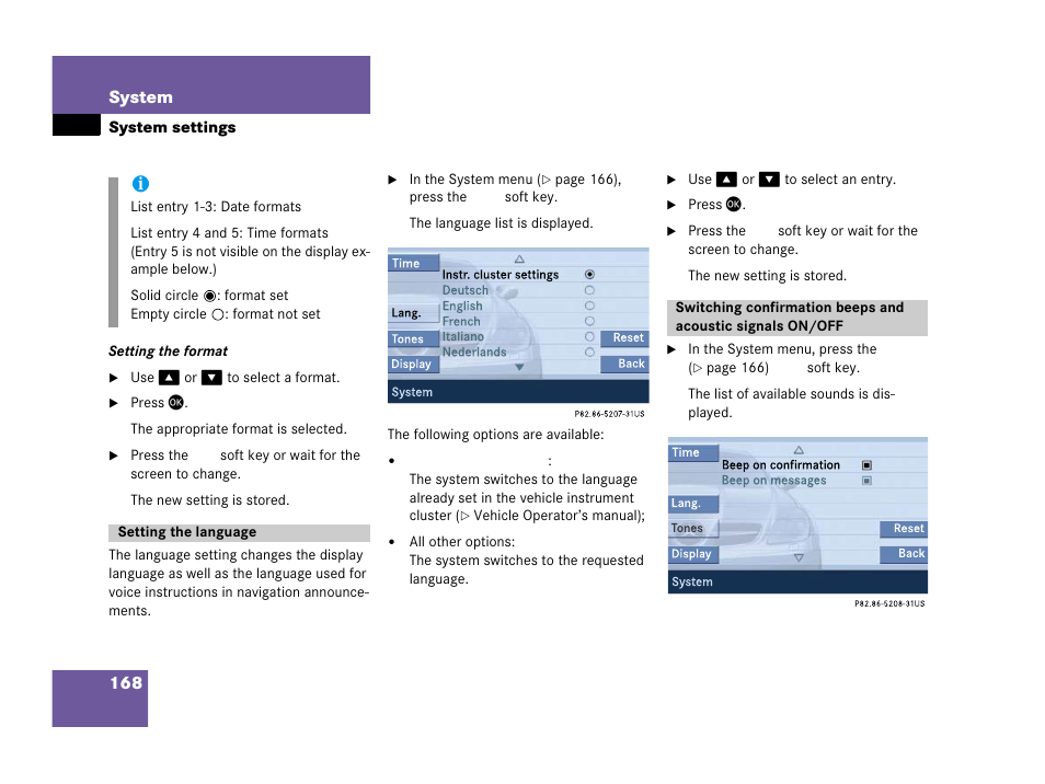 Setting the language | Mercedes-Benz SLK-Class 2007 COMAND Manual User Manual | Page 169 / 187