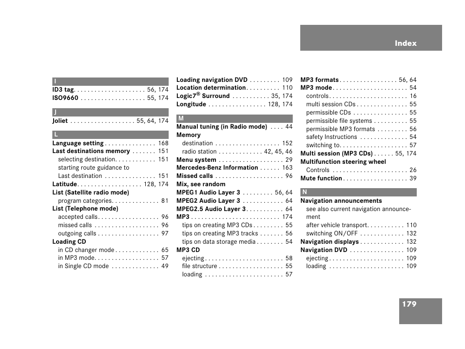 Mercedes-Benz SLK-Class 2007 COMAND Manual User Manual | Page 180 / 187
