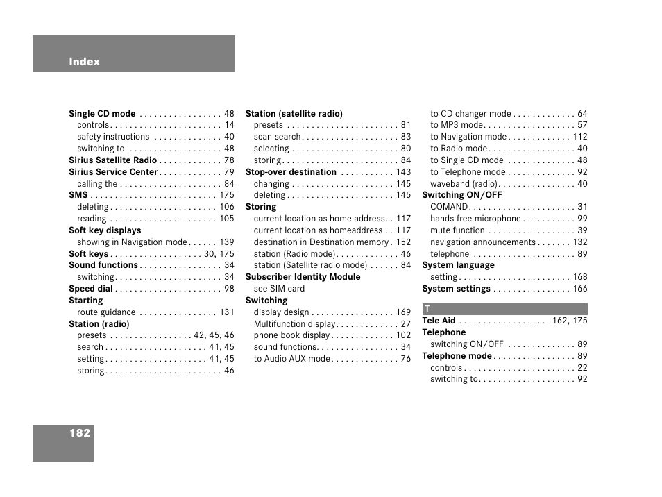Mercedes-Benz SLK-Class 2007 COMAND Manual User Manual | Page 183 / 187