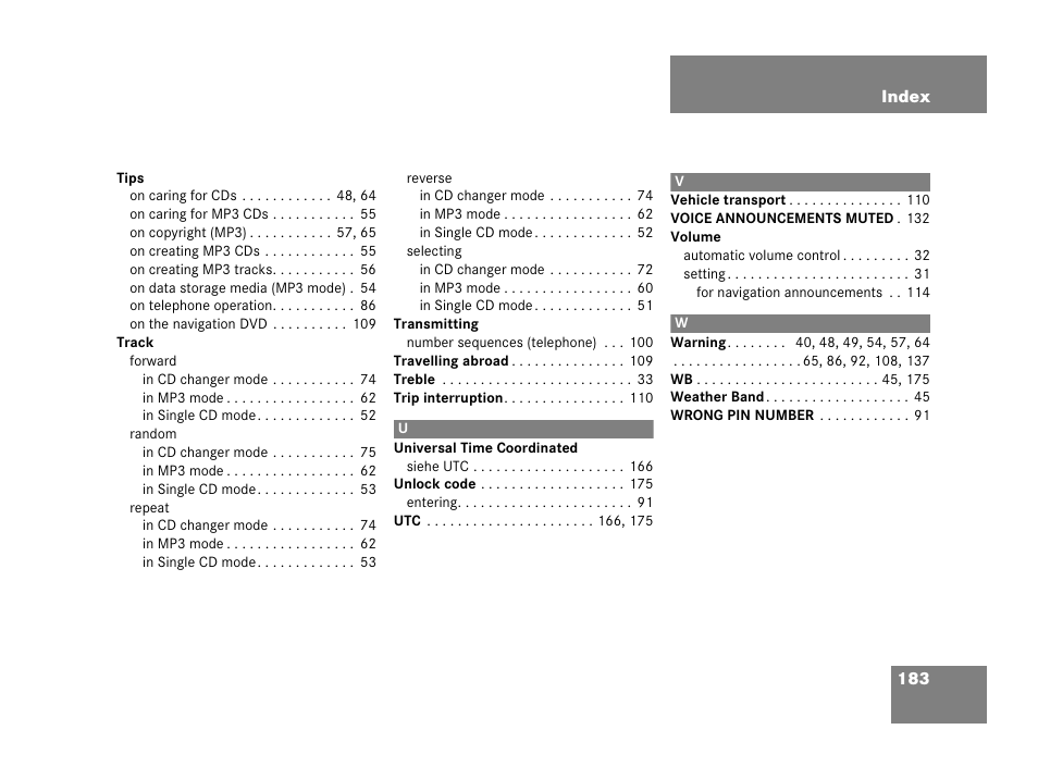Mercedes-Benz SLK-Class 2007 COMAND Manual User Manual | Page 184 / 187