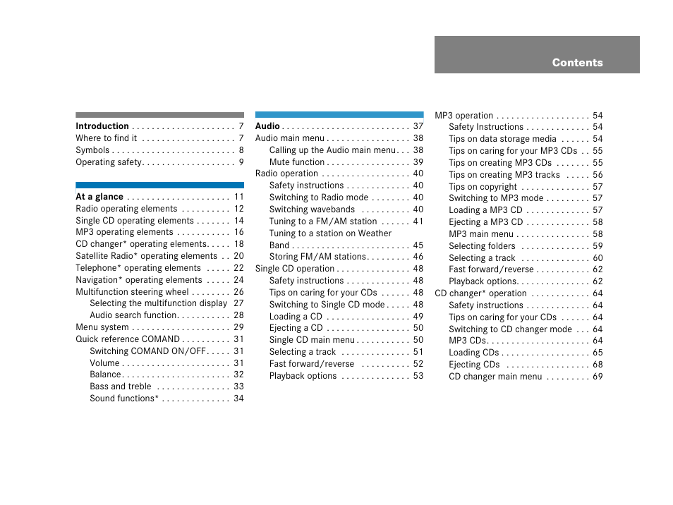 Mercedes-Benz SLK-Class 2007 COMAND Manual User Manual | Page 4 / 187