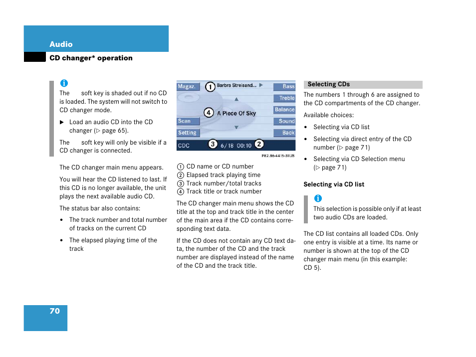 Selecting cds | Mercedes-Benz SLK-Class 2007 COMAND Manual User Manual | Page 71 / 187