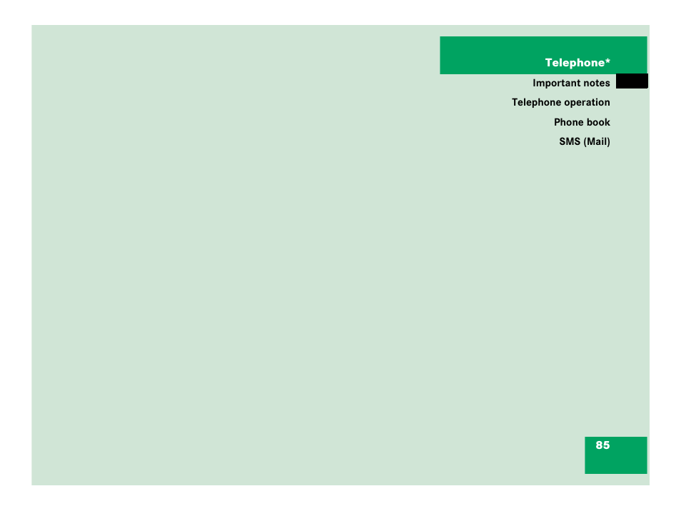 Telephone | Mercedes-Benz SLK-Class 2007 COMAND Manual User Manual | Page 86 / 187