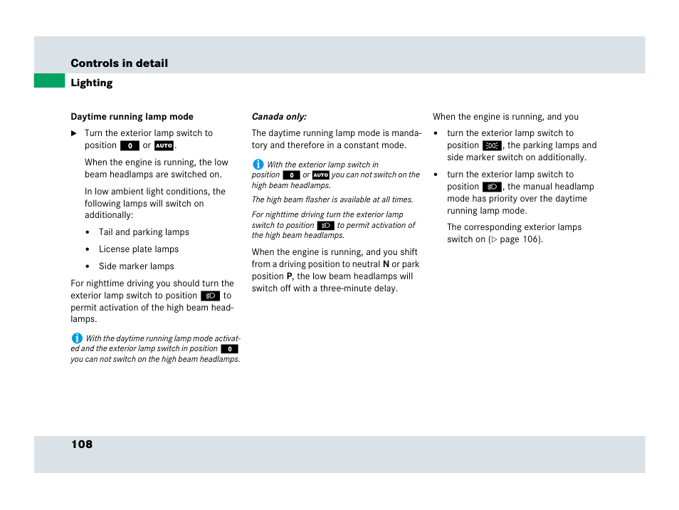 Mercedes-Benz SLR-Class 2007 User Manual | Page 109 / 425