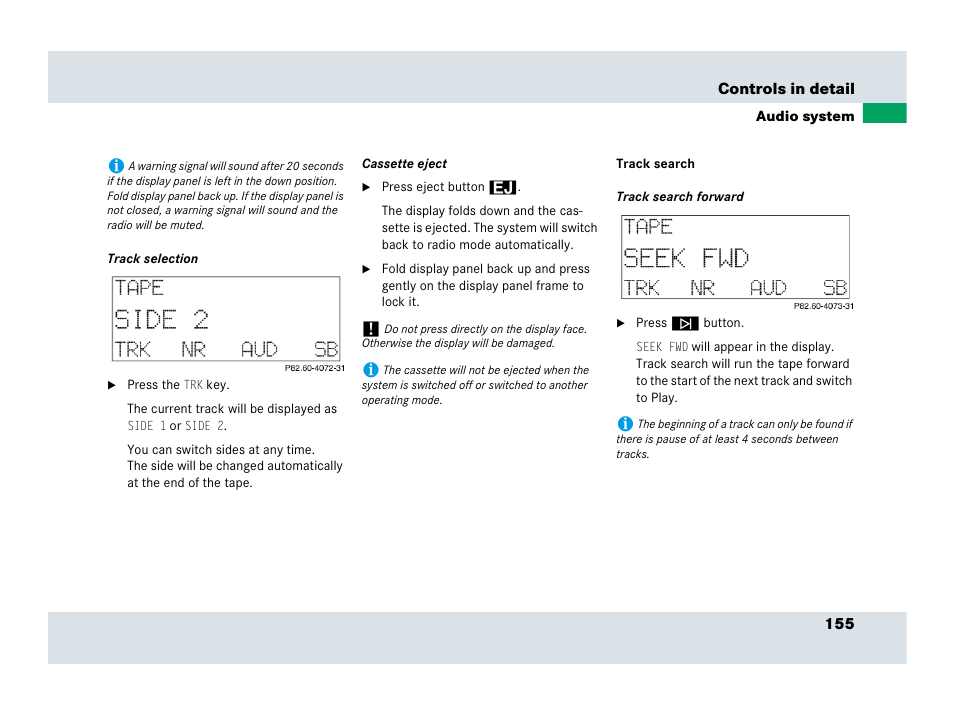 Mercedes-Benz SLR-Class 2007 User Manual | Page 156 / 425