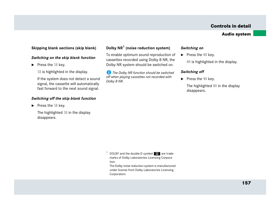 Mercedes-Benz SLR-Class 2007 User Manual | Page 158 / 425