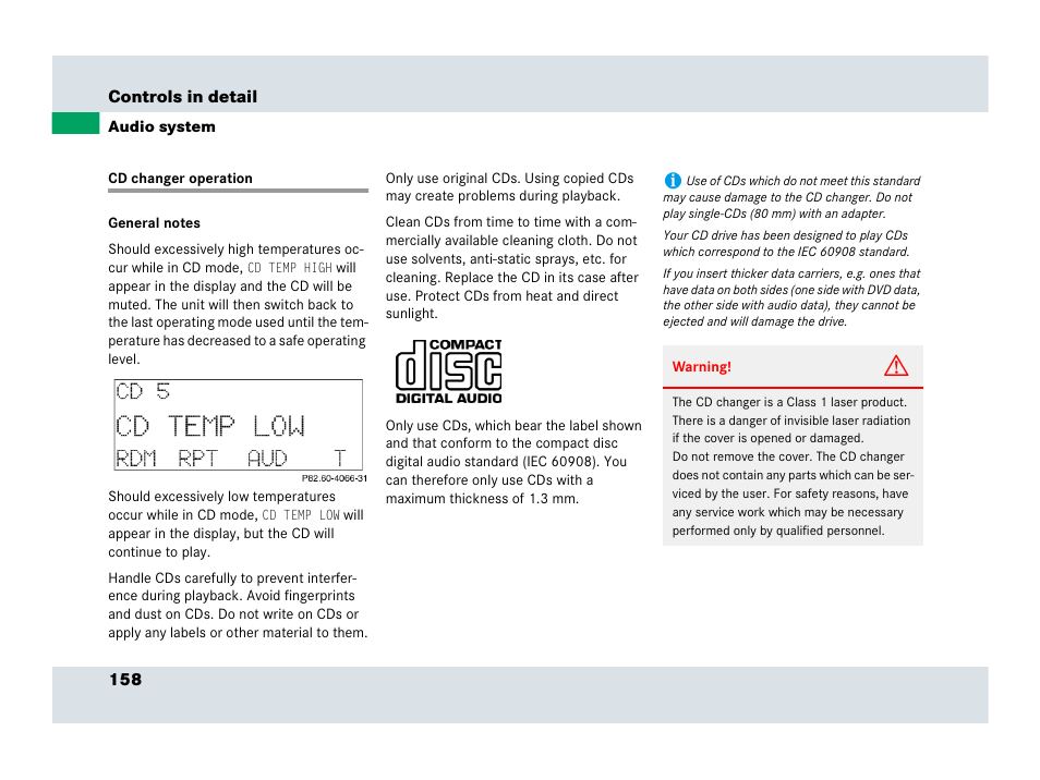 Cd changer operation | Mercedes-Benz SLR-Class 2007 User Manual | Page 159 / 425