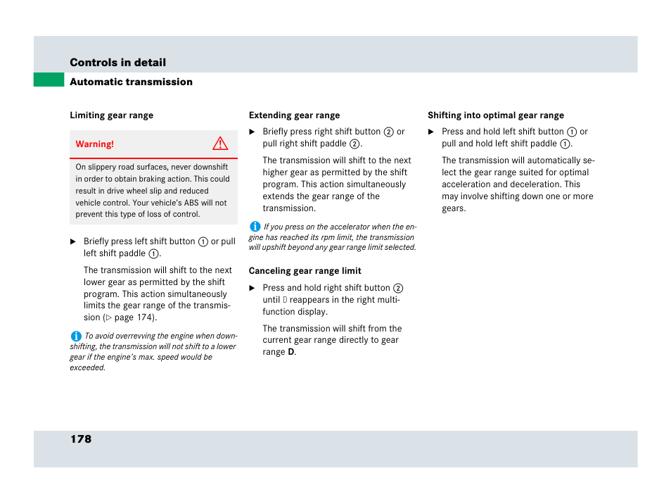 Mercedes-Benz SLR-Class 2007 User Manual | Page 179 / 425