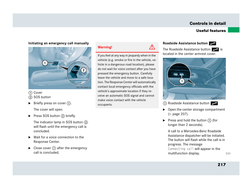 Mercedes-Benz SLR-Class 2007 User Manual | Page 218 / 425