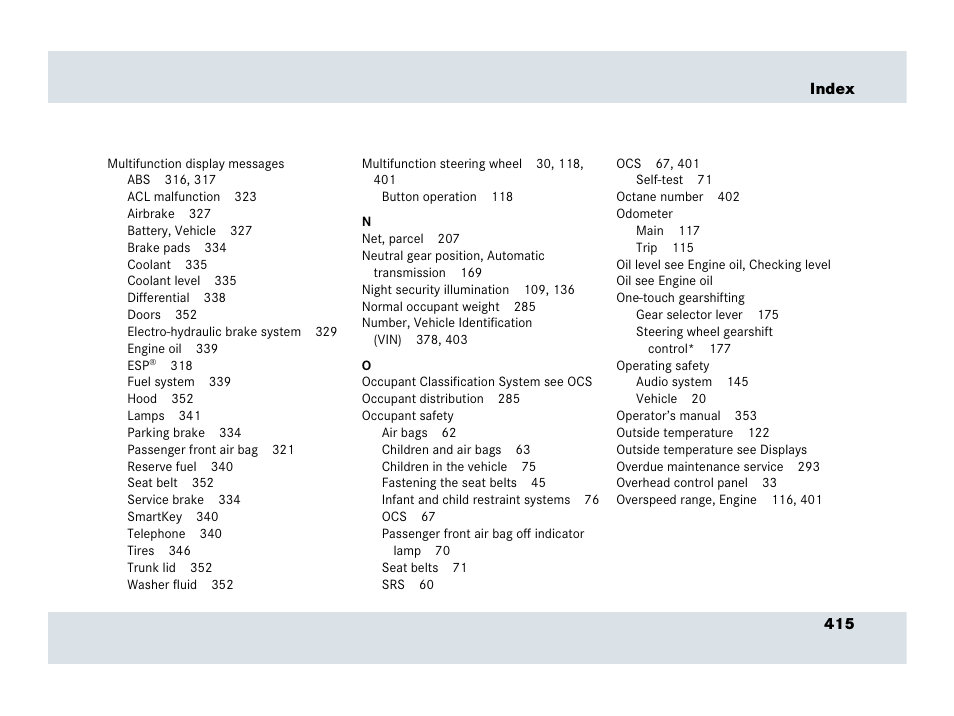 Mercedes-Benz SLR-Class 2007 User Manual | Page 416 / 425