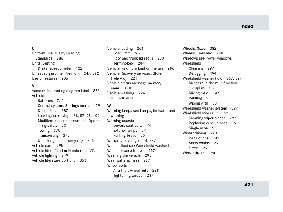 Mercedes-Benz SLR-Class 2007 User Manual | Page 422 / 425