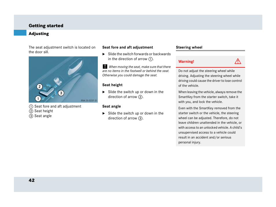 Steering wheel | Mercedes-Benz SLR-Class 2007 User Manual | Page 43 / 425