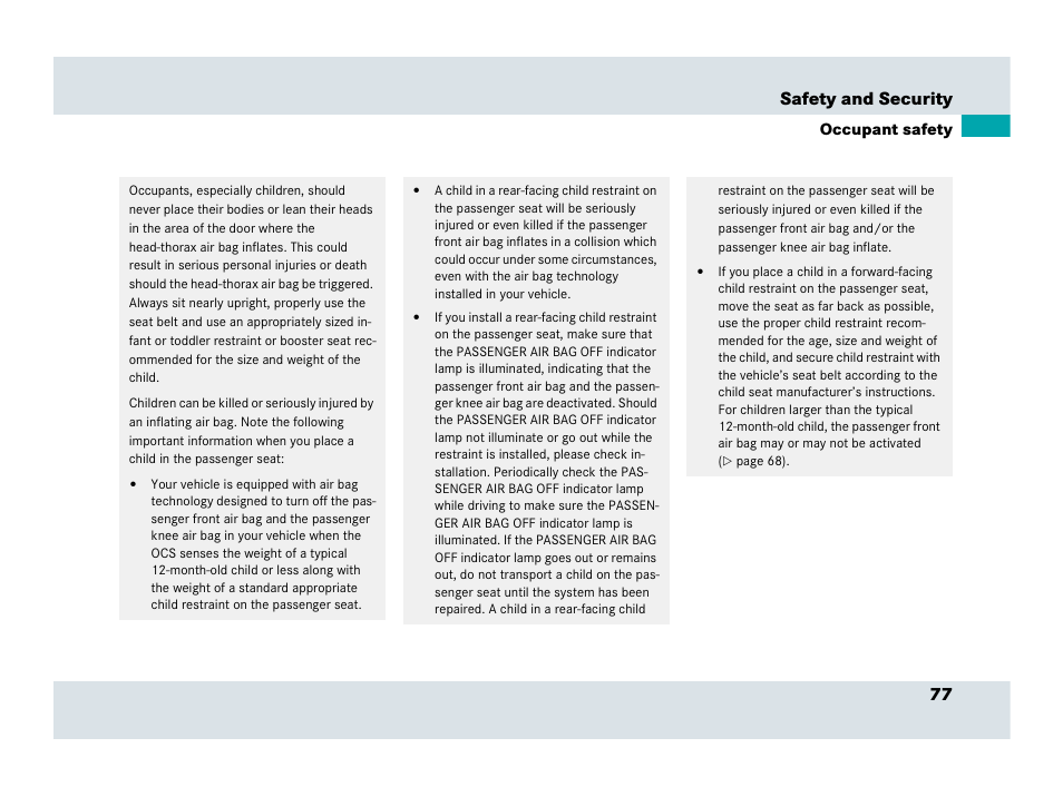 77 safety and security | Mercedes-Benz SLR-Class 2007 User Manual | Page 78 / 425