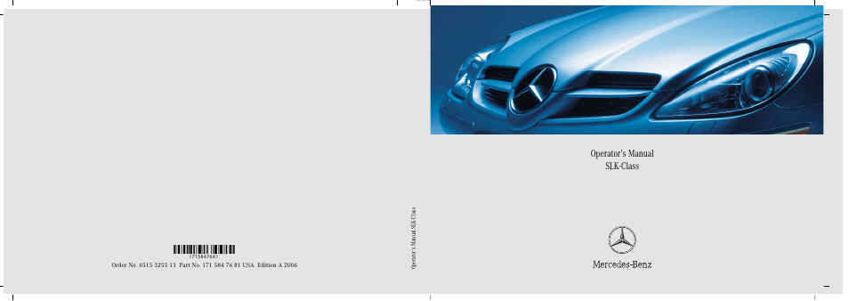 Mercedes-Benz SLK-Class 2006 Owners Manual User Manual | 481 pages