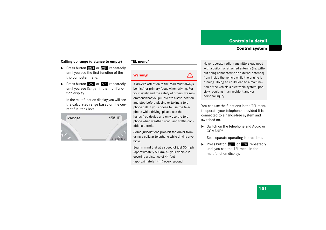 Menus:tel, Tel menu | Mercedes-Benz SLK-Class 2006 Owners Manual User Manual | Page 152 / 481