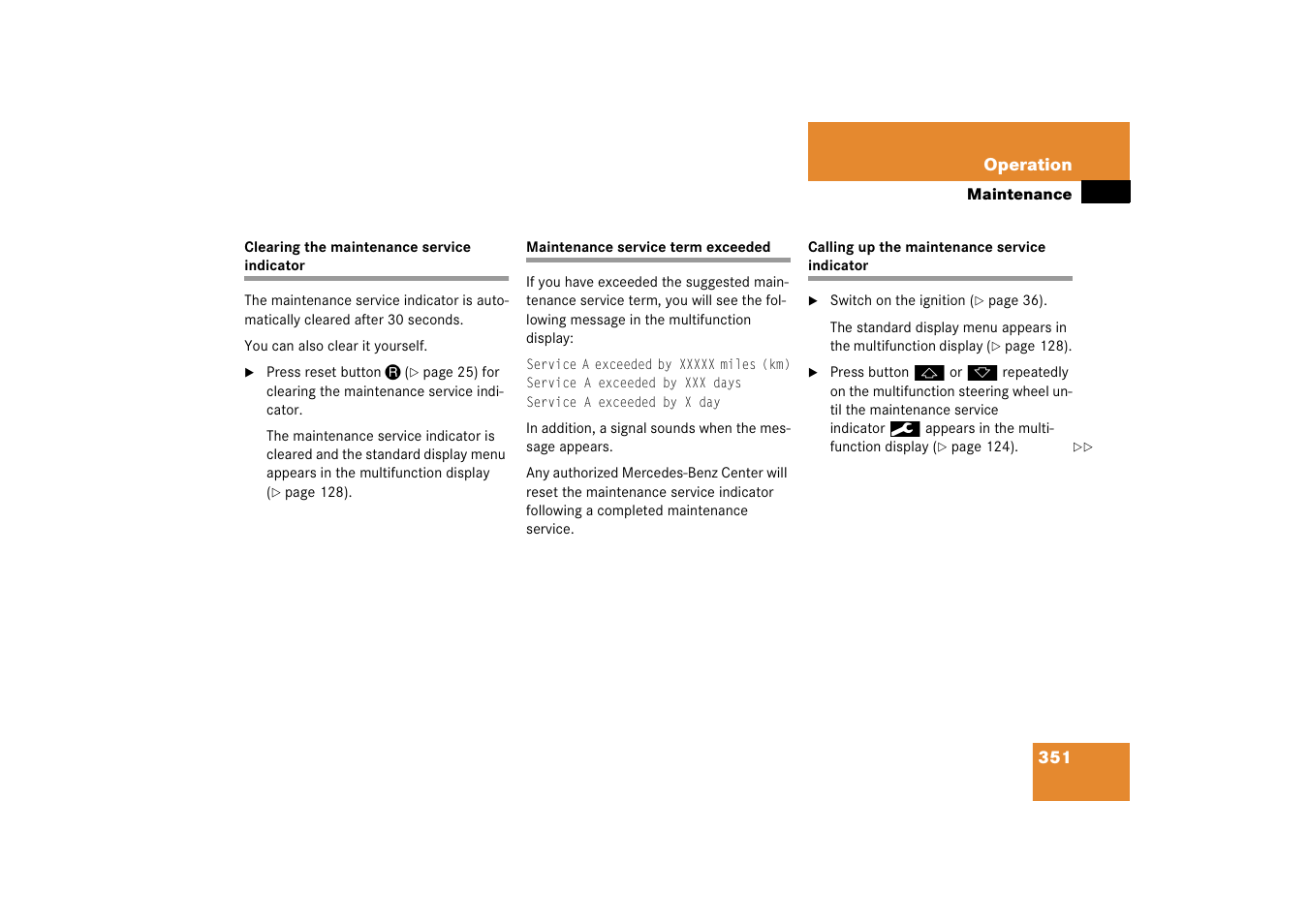 Flexible service system, Maintenance service term exceeded | Mercedes-Benz SLK-Class 2006 Owners Manual User Manual | Page 352 / 481