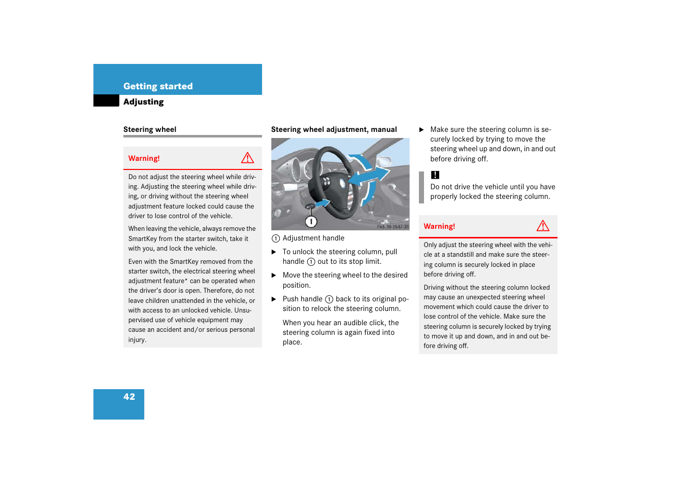 Steering wheel | Mercedes-Benz SLK-Class 2006 Owners Manual User Manual | Page 43 / 481