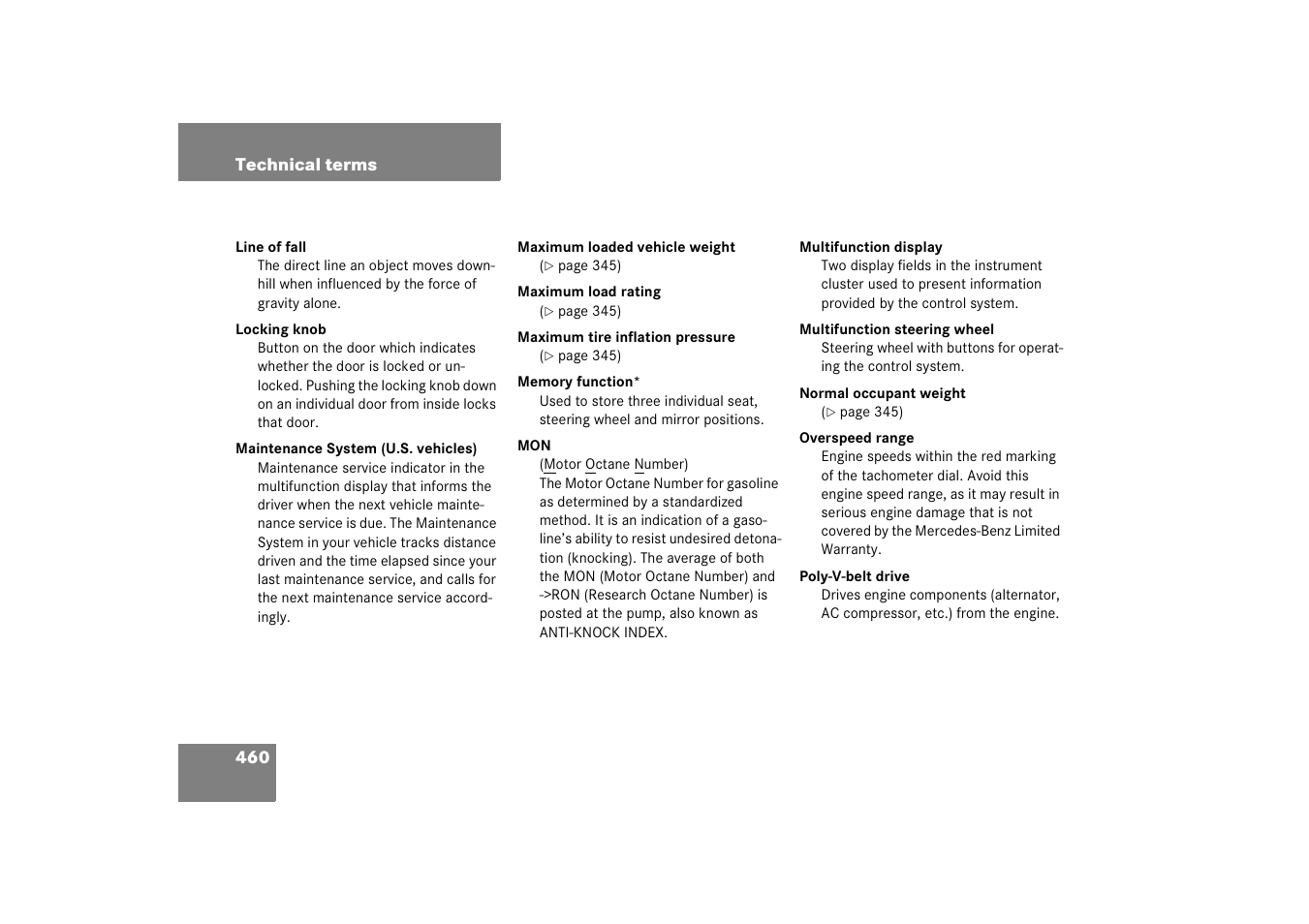 Mercedes-Benz SLK-Class 2006 Owners Manual User Manual | Page 461 / 481