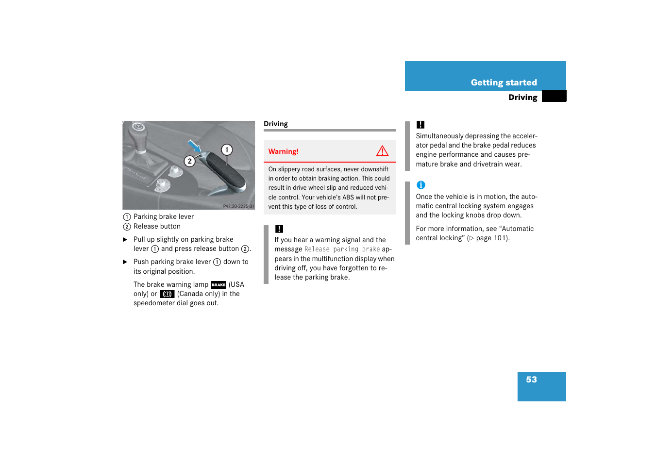 Driving | Mercedes-Benz SLK-Class 2006 Owners Manual User Manual | Page 54 / 481