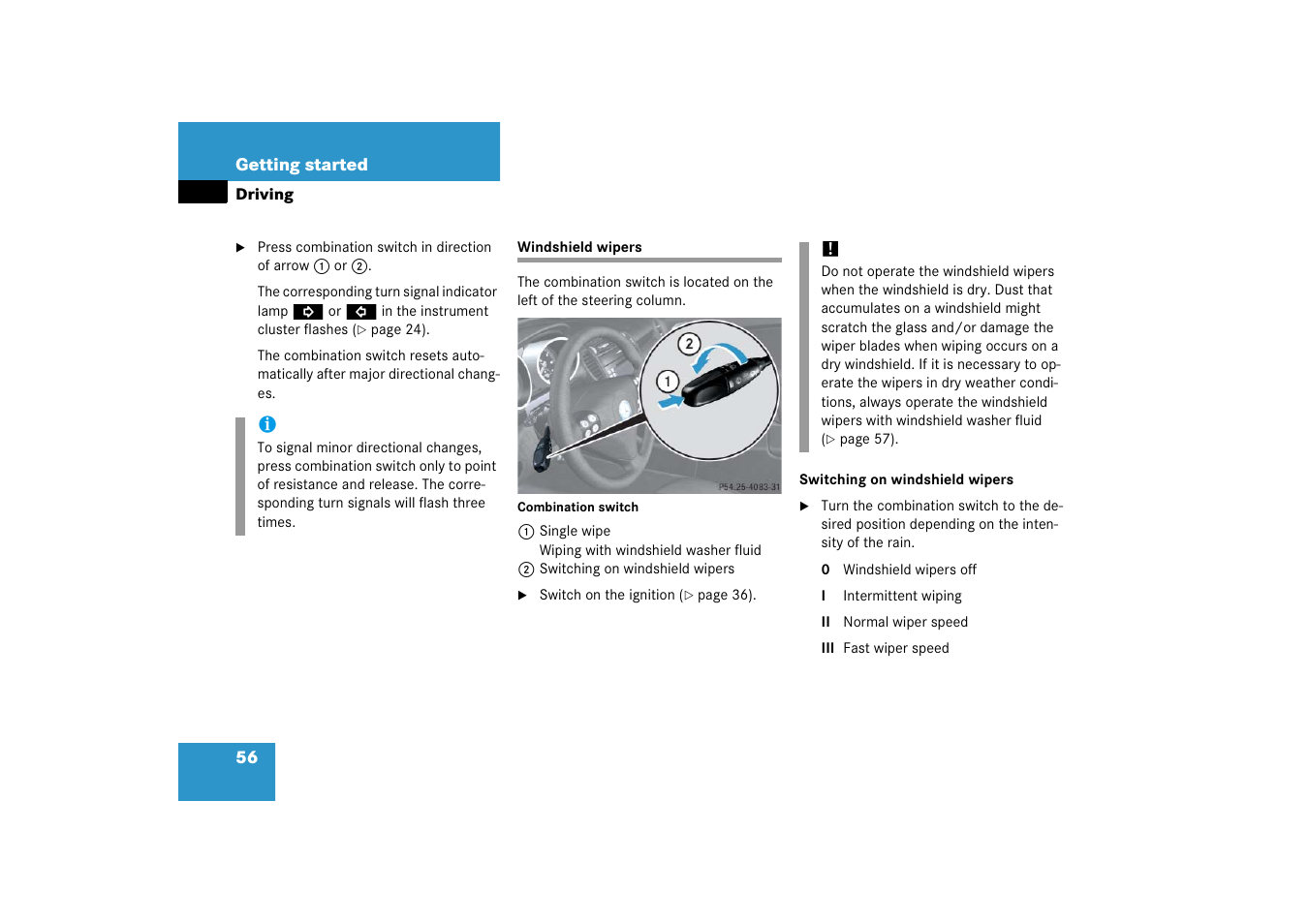 Windshield wipers | Mercedes-Benz SLK-Class 2006 Owners Manual User Manual | Page 57 / 481