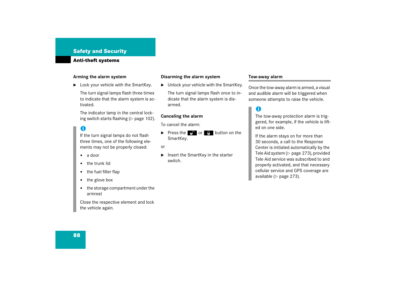 Tow-away alarm | Mercedes-Benz SLK-Class 2006 Owners Manual User Manual | Page 89 / 481
